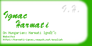 ignac harmati business card